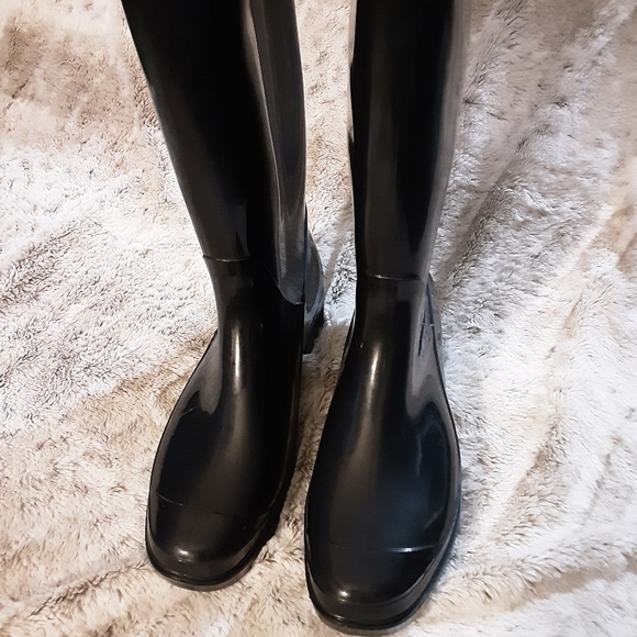 Billito Tall Black Rain Boots Women's Size 10 - Picture 5 of 6